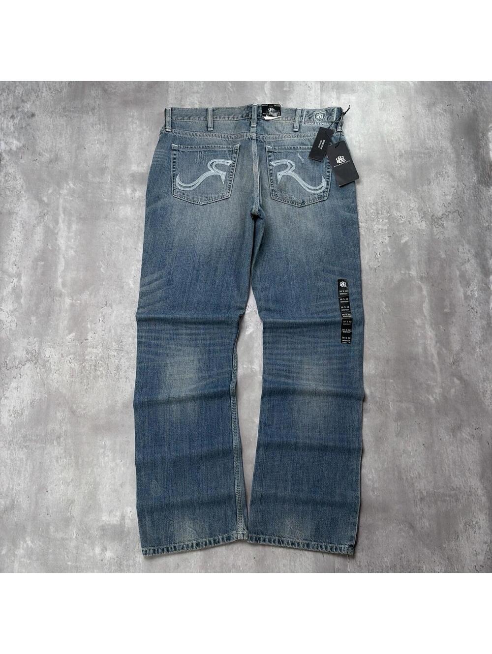 Y2K Blue Rock & Republic Grunge Bootcut Deadstock Denim Jeans